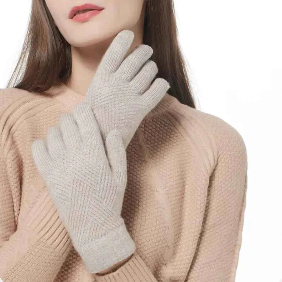 Weiche Strickhandschuhe Damen Winter