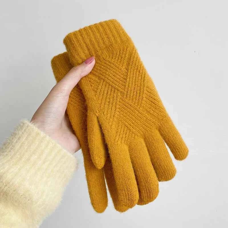 Weiche Strickhandschuhe Damen Winter