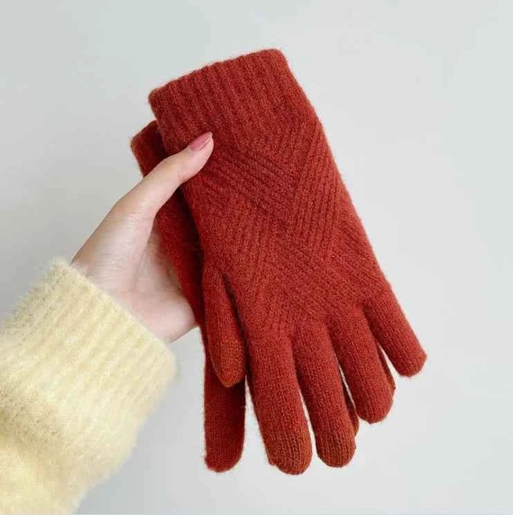 Weiche Strickhandschuhe Damen Winter