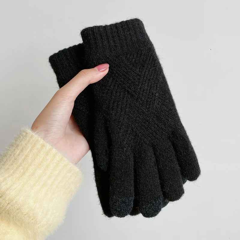 Weiche Strickhandschuhe Damen Winter