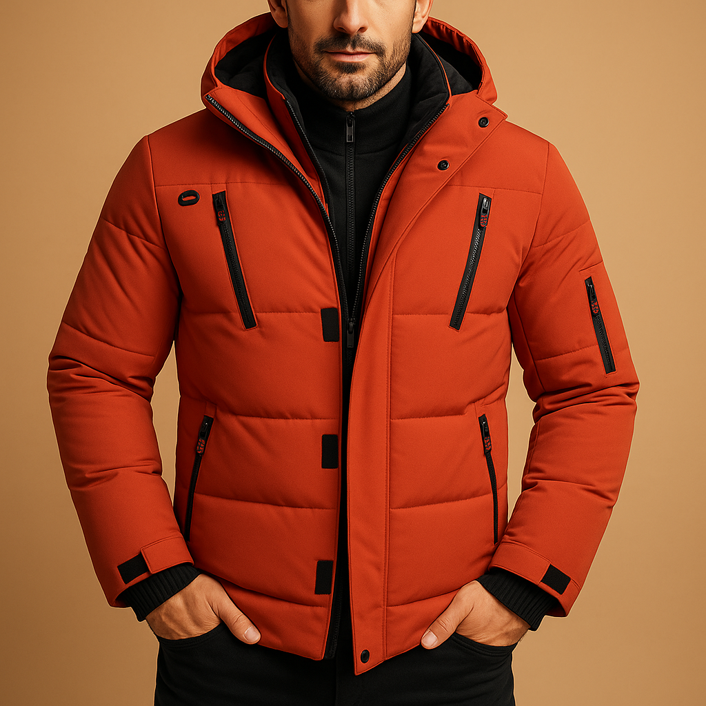 Herren Winterjacke Robust Isoliert Reißverschluss