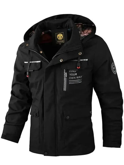 Wasserdichte Herrenjacke Kapuzen Windbreaker Regenjacke