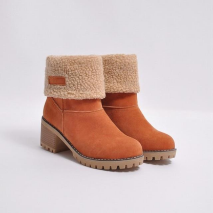 Damenschuhe Teddy Stiefel Warm mit Absatz