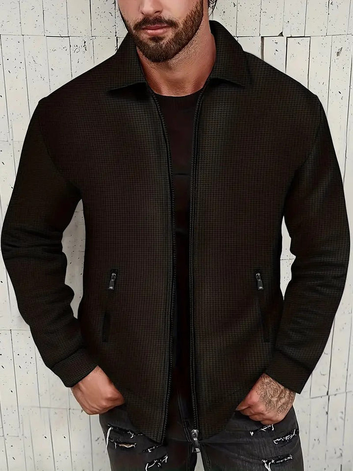 Herren Lederjacke Retro Style Reißverschluss