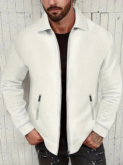 Herren Lederjacke Retro Style Reißverschluss - IdealeKleiden