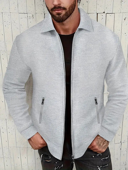 Herren Lederjacke Retro Style Reißverschluss