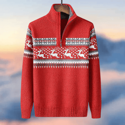 Weihnachts Strickpullover Festlich Rot