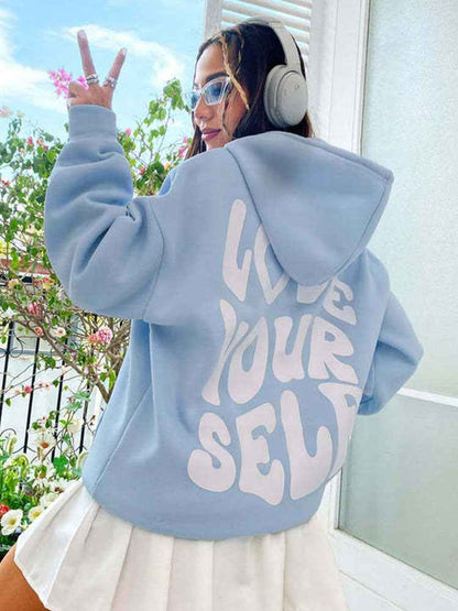 Damen Hoodie Weiß Trendy Druck