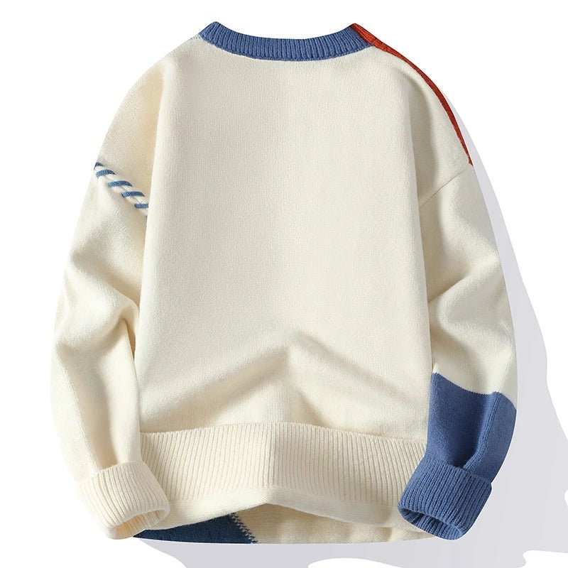 Bunt Gemusterter Patchwork Pullover - IdealeKleiden