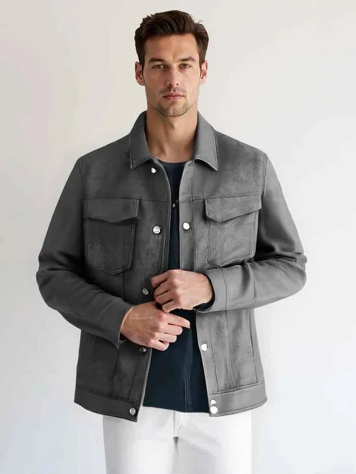 Lederjacke Herren Modern Suededesign - IdealeKleiden