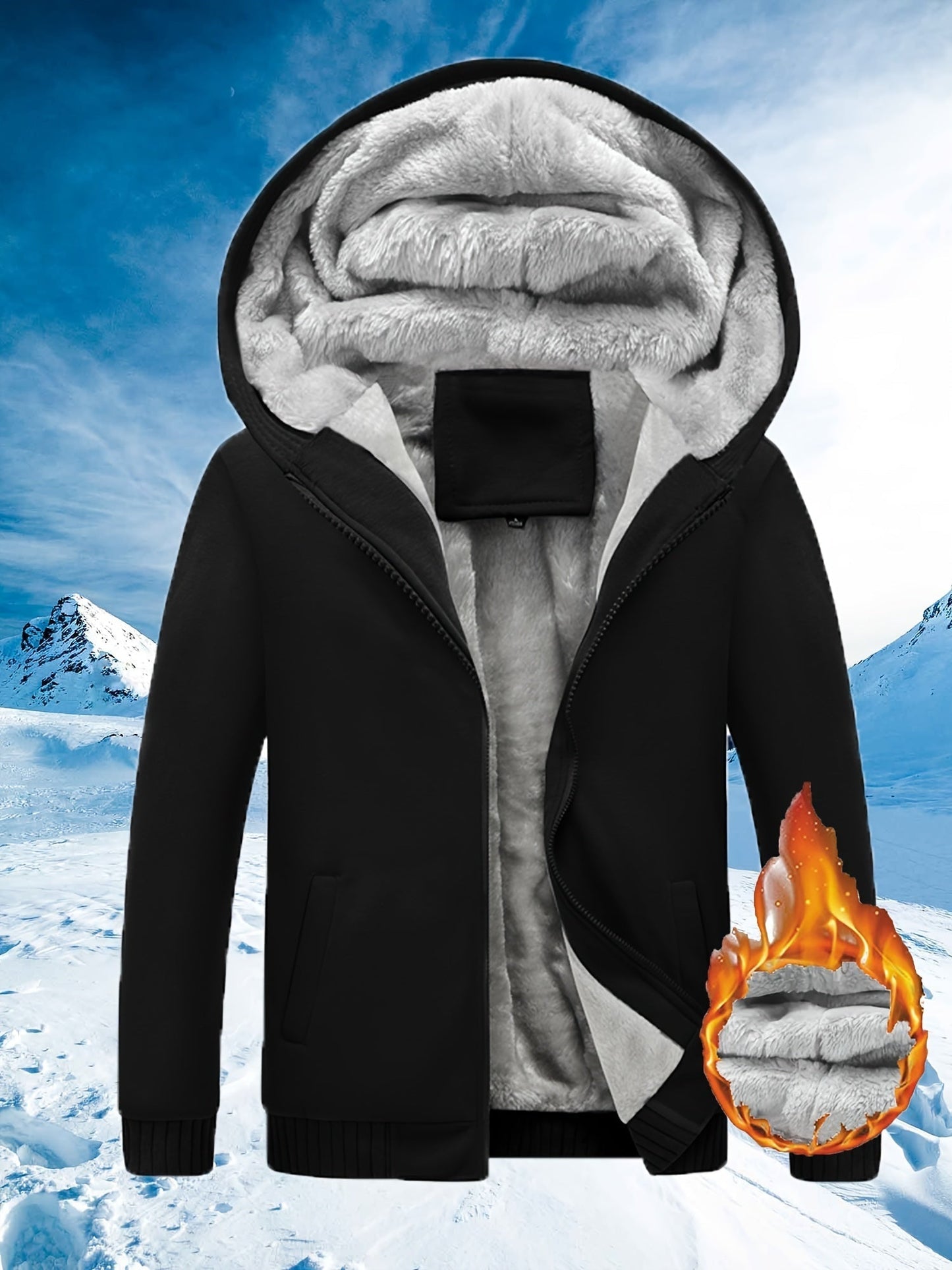 Warme Fleecejacke mit Kapuze für Frauen Winter