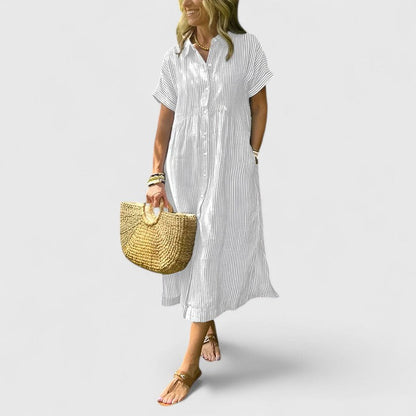 Damen Sommerkleid Streifen Look