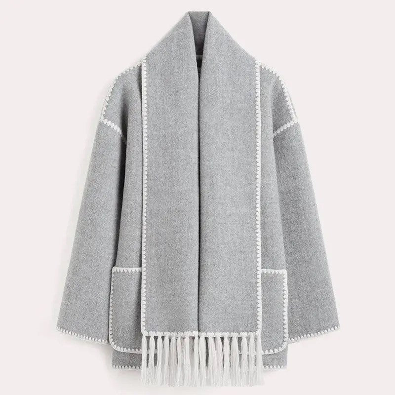 Damen Wollmantel Lang Herbstmode