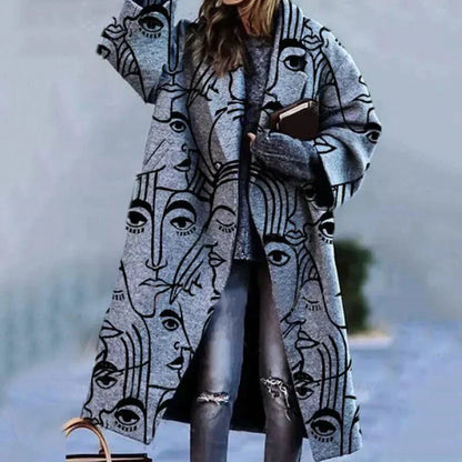 Eleganter Wollmantel Damen Mode