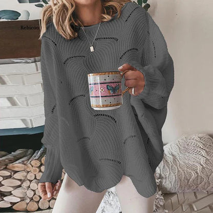 Herbstlich Locker Gestrickter Pullover