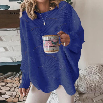 Herbstlich Locker Gestrickter Pullover