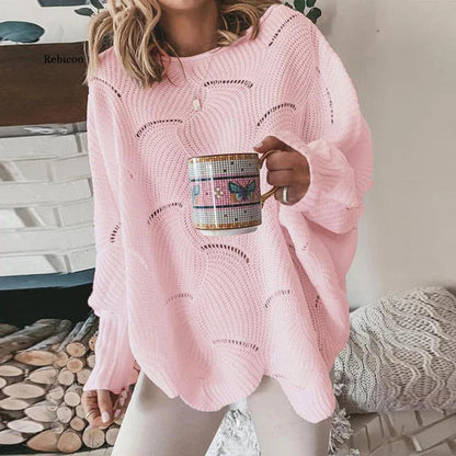 Herbstlich Locker Gestrickter Pullover