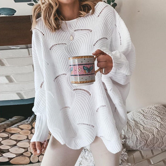 Herbstlich Locker Gestrickter Pullover