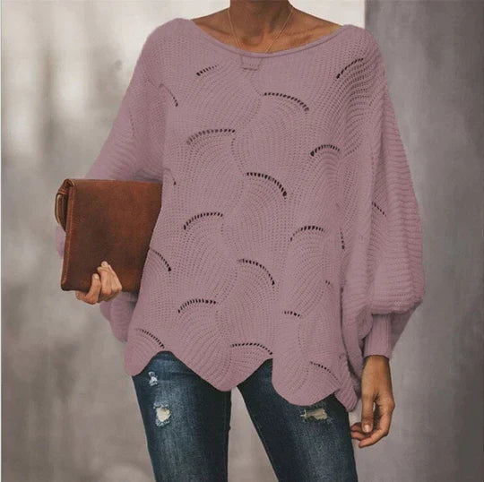 Herbstlich Locker Gestrickter Pullover