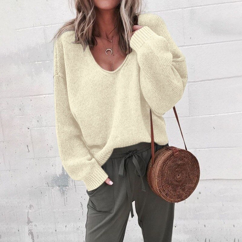 Kuscheliges V-Ausschnitt Sweatshirt für Damen