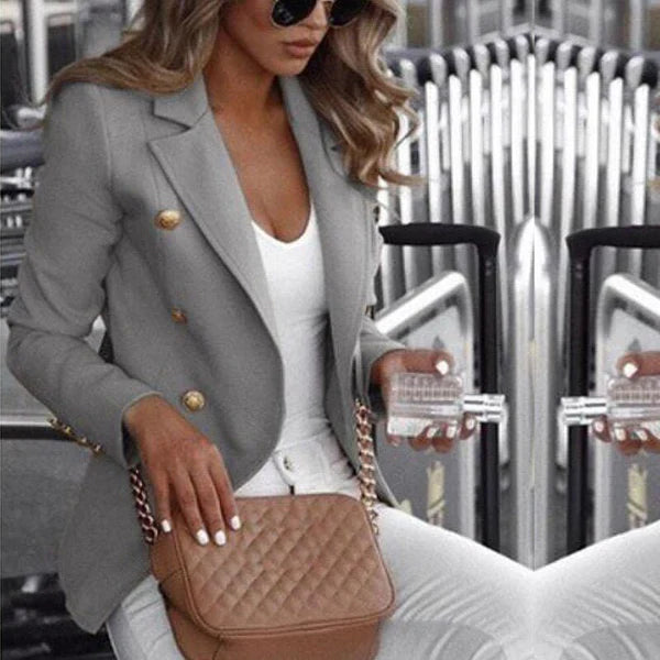 Stylischer Karierter Herrenblazer Langarm