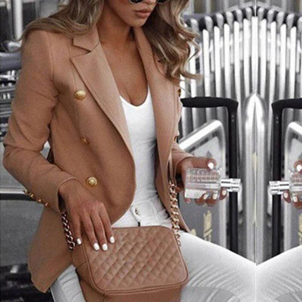 Stylischer Karierter Herrenblazer Langarm