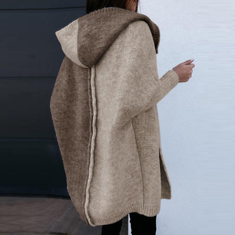 Kapuzen-Strickcardigan Bequem Warm - IdealeKleiden