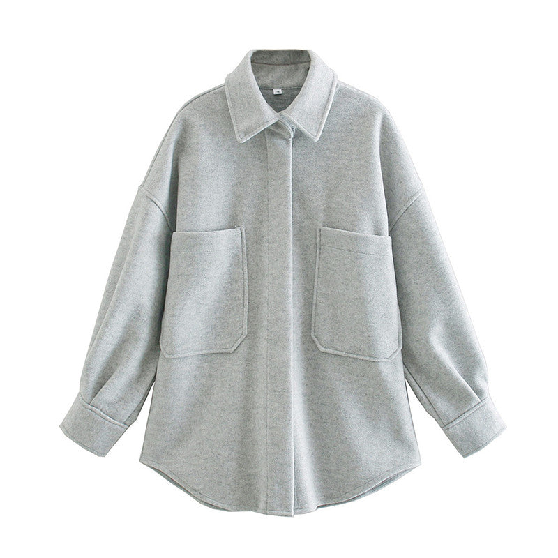 Übergangsjacke Damen Großtaschen Oversized Trend