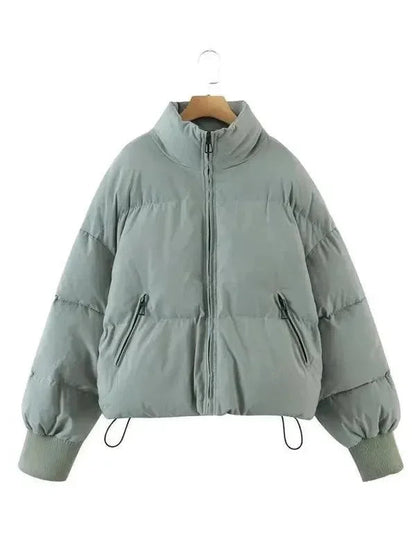 Frauen Winterjacke Stehkragen Puffer Mantel