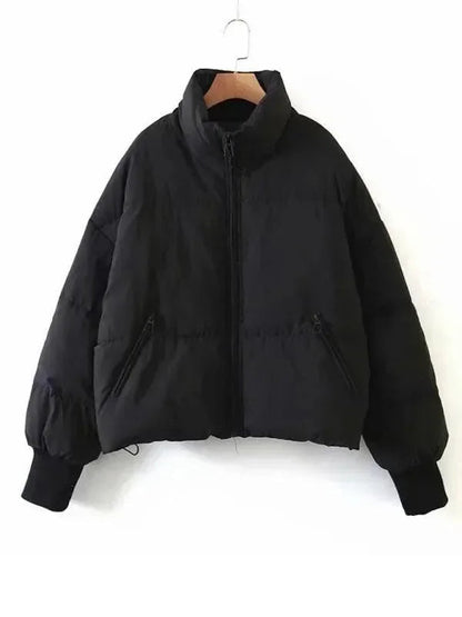 Frauen Winterjacke Stehkragen Puffer Mantel