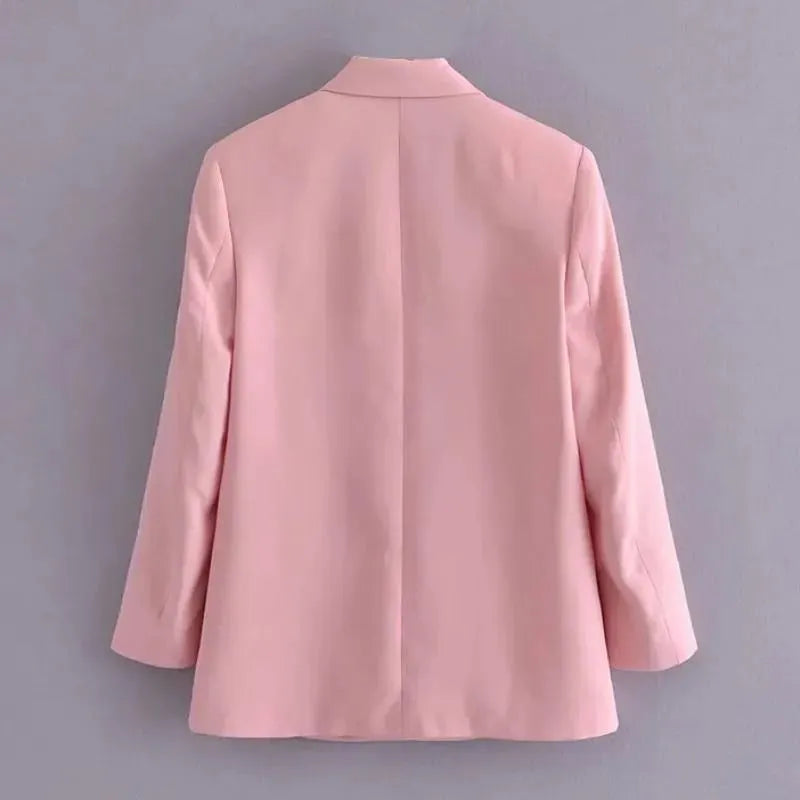 Rosa Blazer Damen Elegant Geschäftlich - IdealeKleiden