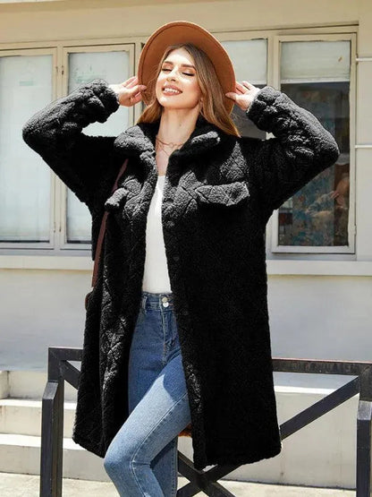 Damen Karo Plüschblazer