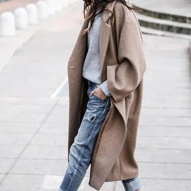 Damen Thermo Wollmantel Warm und Elegant