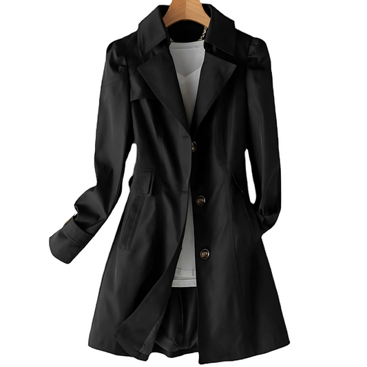 Damen Trenchcoat Beige Wasserfest Mittellang - IdealeKleiden