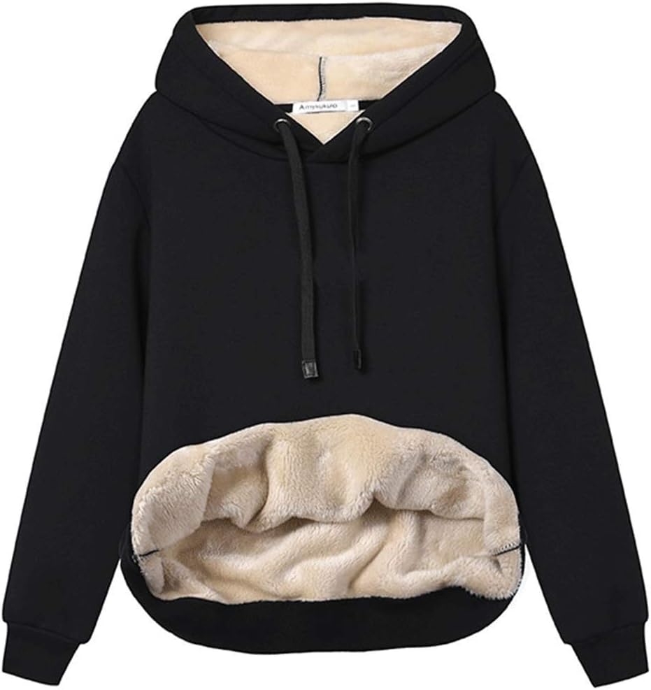 Damen Hoodie Fleece Weich Bequem