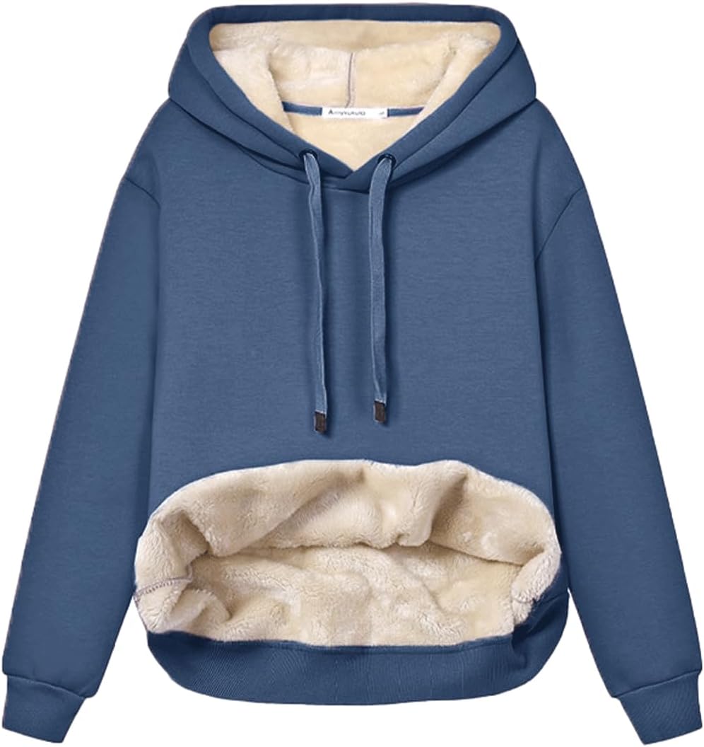 Damen Hoodie Fleece Weich Bequem