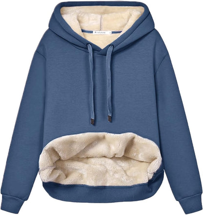 Damen Hoodie Fleece Weich Bequem