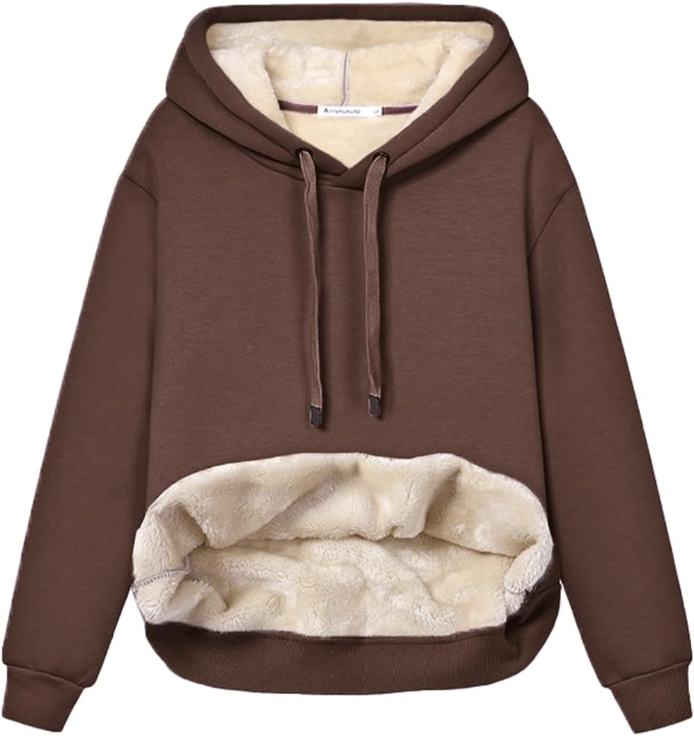 Damen Hoodie Fleece Weich Bequem