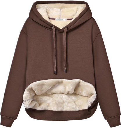 Damen Hoodie Fleece Weich Bequem