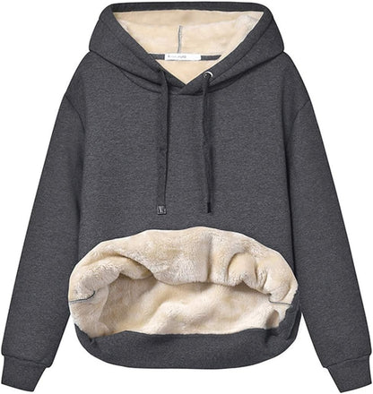 Damen Hoodie Fleece Weich Bequem
