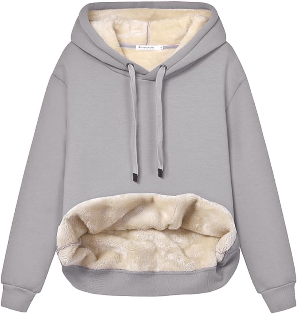 Damen Hoodie Fleece Weich Bequem