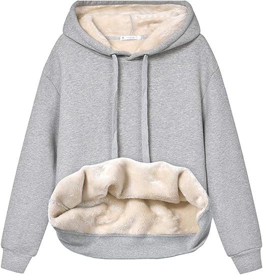 Damen Hoodie Fleece Weich Bequem