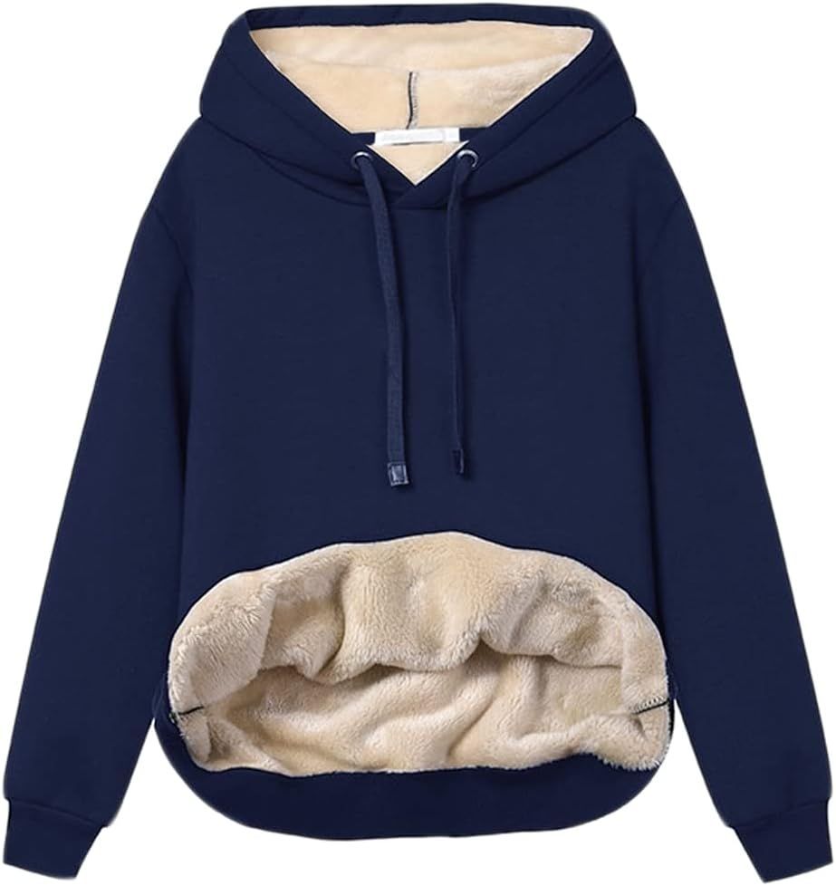 Damen Hoodie Fleece Weich Bequem