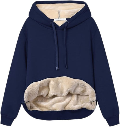 Damen Hoodie Fleece Weich Bequem