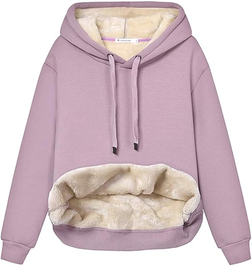 Damen Hoodie Fleece Weich Bequem