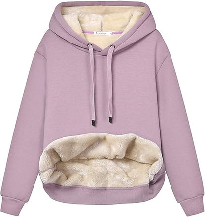 Damen Hoodie Fleece Weich Bequem