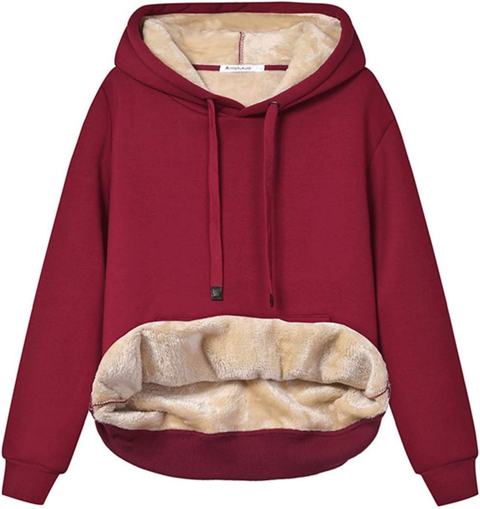 Damen Hoodie Fleece Weich Bequem