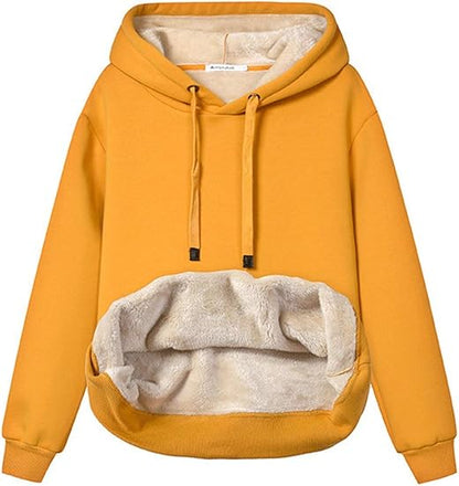 Damen Hoodie Fleece Weich Bequem