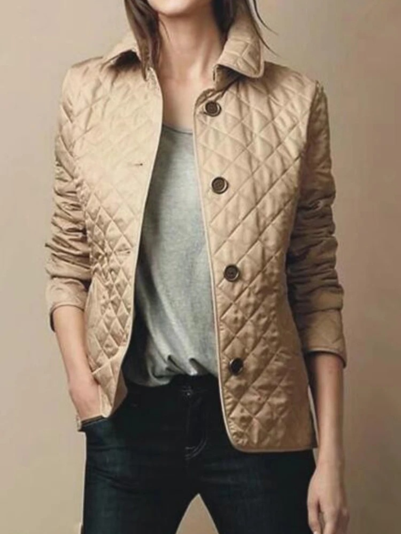 Damen Steppjacke Freizeit Modern Kragen