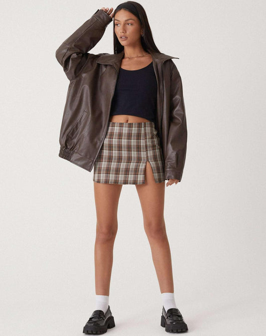 Große Kunstlederjacke Oversized Style - IdealeKleiden
